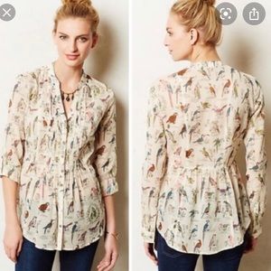 ANTHROPOLOGIE Maeve Bird Blouse RARE STYLE